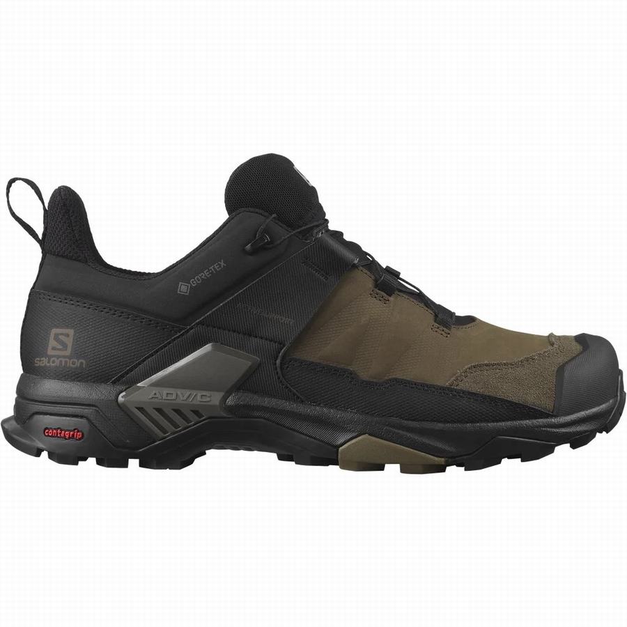 Salomon X Ultra 4 Leather Gore-tex Erkek Trekking Ayakkabı Siyah/Zeytin Yeşili [ZWH8166AG]